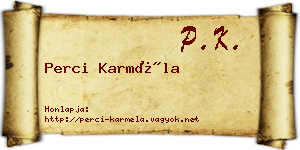 Perci Karméla névjegykártya